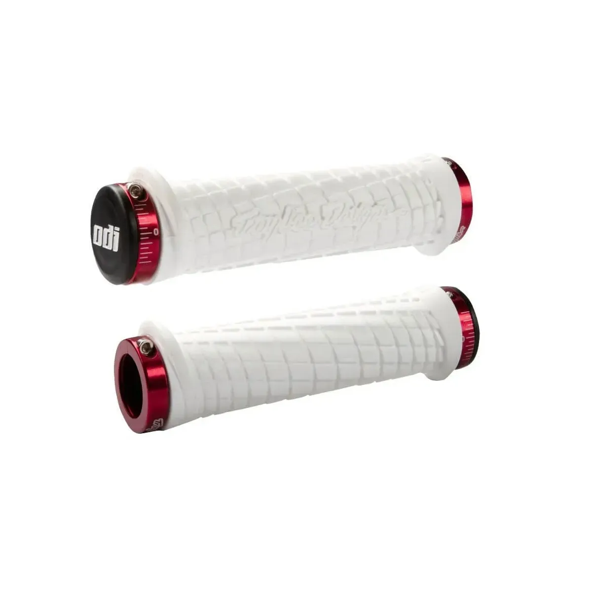 Odi Troylee Designs Lock-On Grips White/Red Clamps